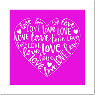 Love heart, heart shape filled with words Posters and Art